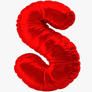 balloon red letter s 3D model