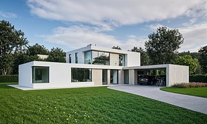 Modern Residential Villa 3D Model 2 Story House FBX OBJ IFC SKP ArchViz