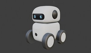 Cute Mini Robot 3D Model 3D model