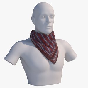 Kerchief realistic with mannequin bust, bandana, headscarf, hanky, shawl