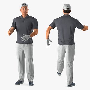 3D golf player rigged