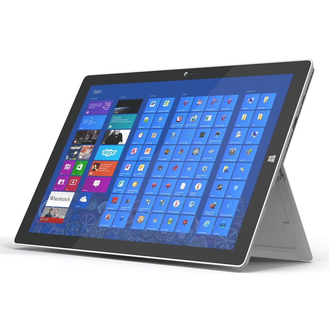 Microsoft Surface Pro 3 Tablet 3D model preview