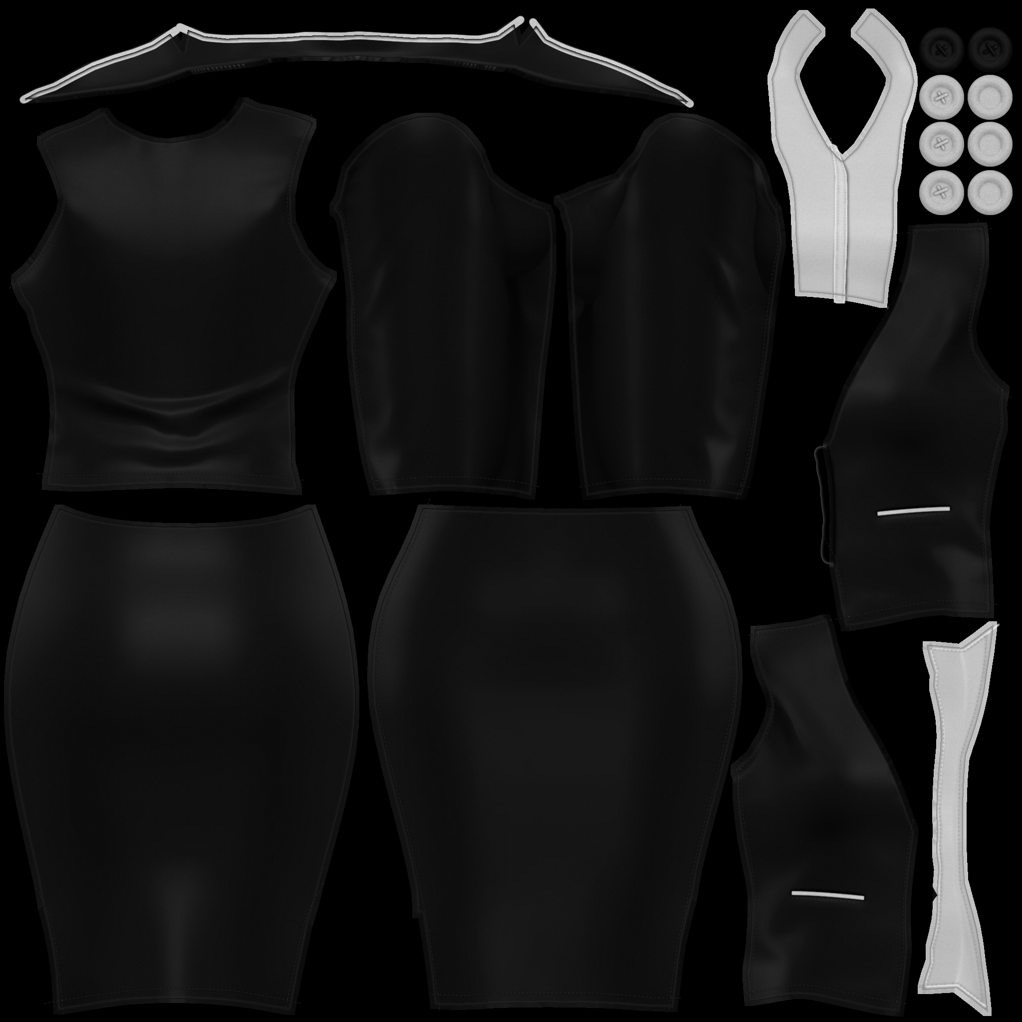3D Womens Business Suit TurboSquid 1859669