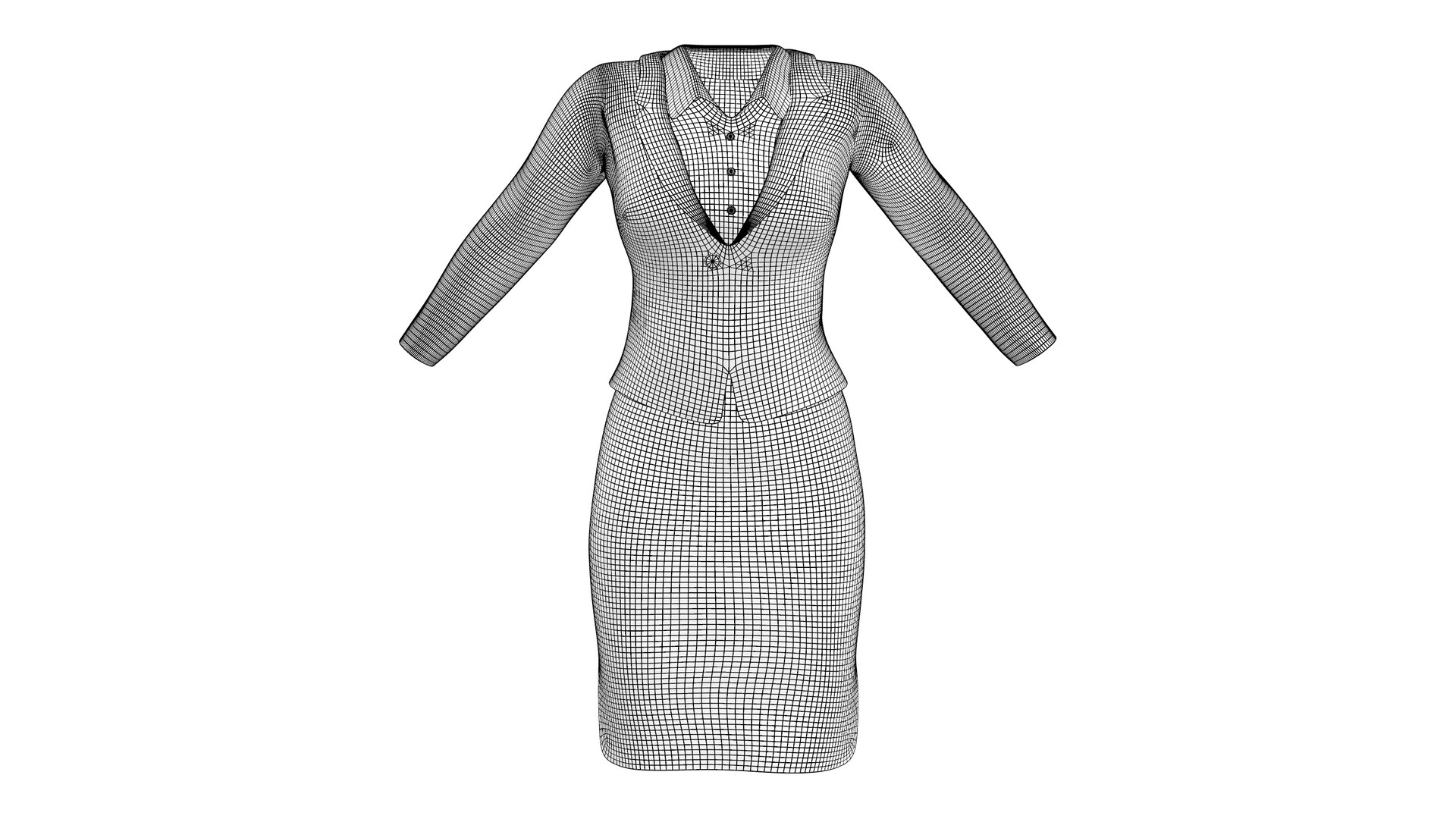 3D Womens Business Suit TurboSquid 1859669