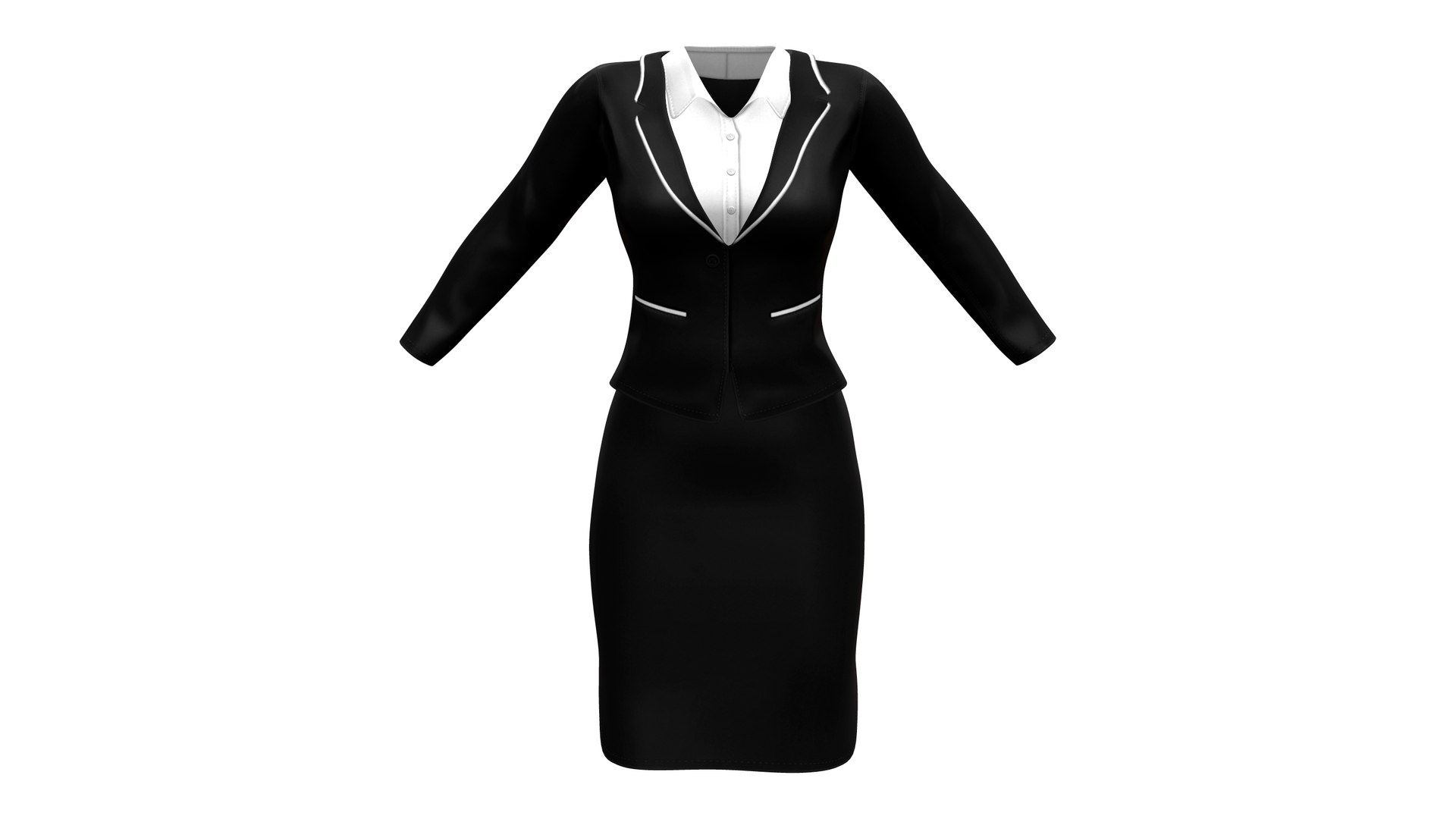 3D Womens Business Suit TurboSquid 1859669
