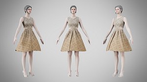 3D Dress 33 Grullo With Design model