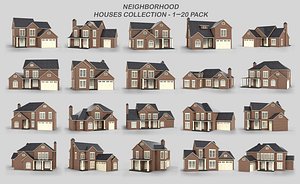 3D Neighborhood Houses Collection 1-20 Pack T4
