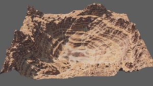8K Detailed Crater Landscape 3D model