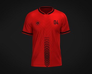 3D Soccer Red Jersey Player-04