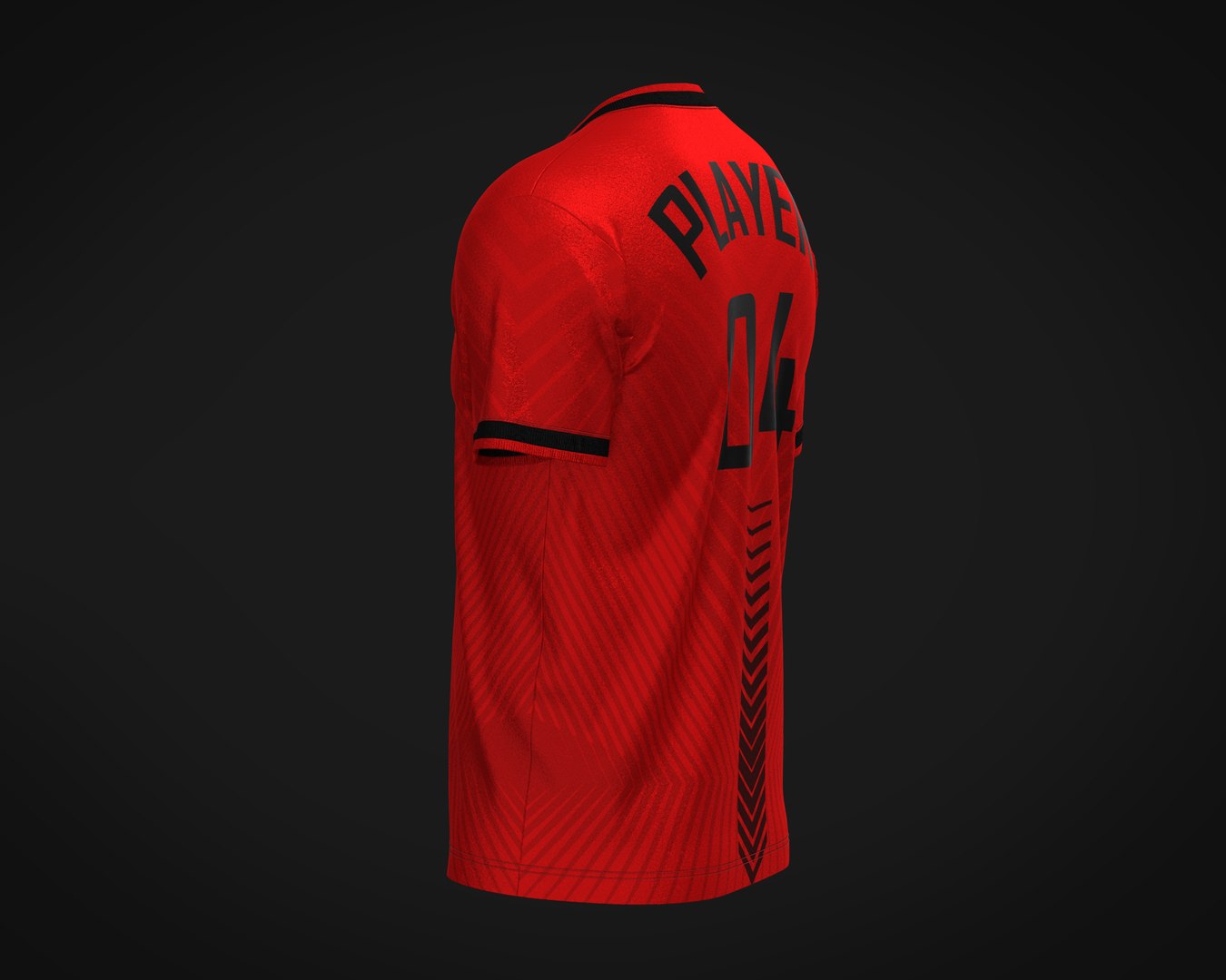 3D Soccer Football Black and Red Jersey Player-11 - TurboSquid