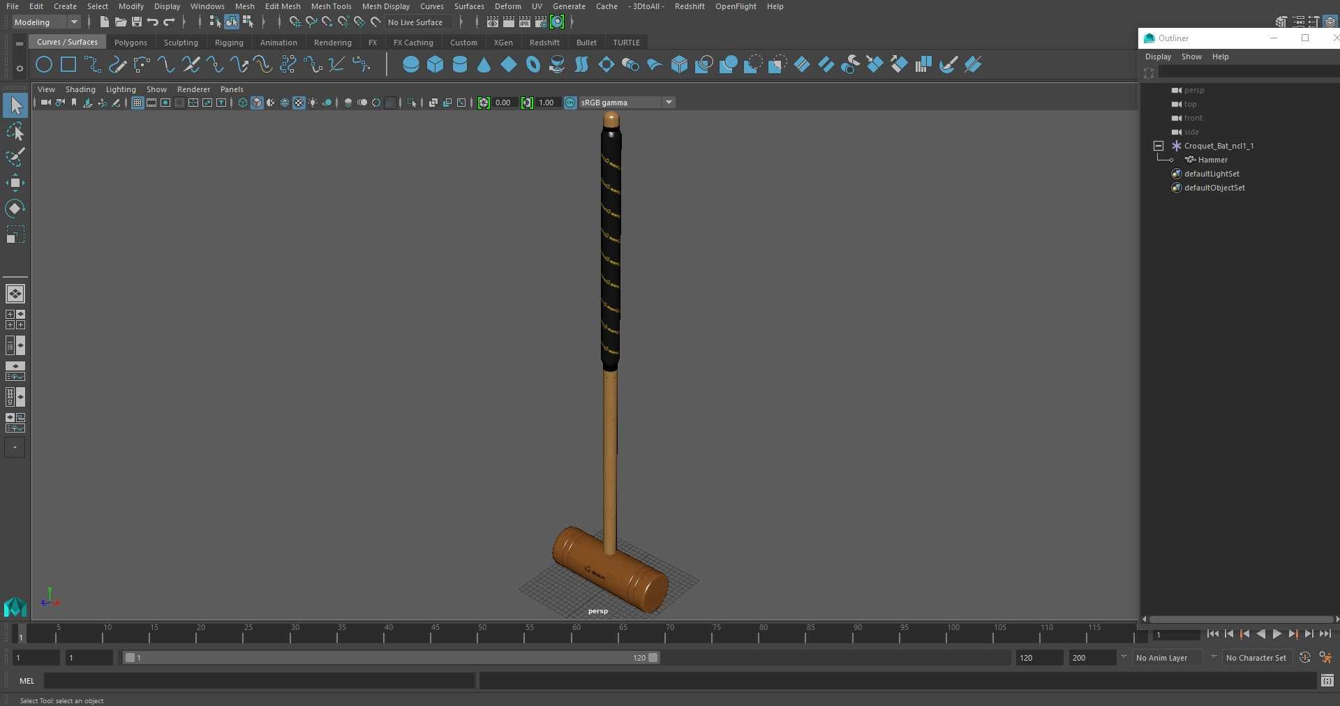 Croquet Bat 3D Model - TurboSquid 2184174