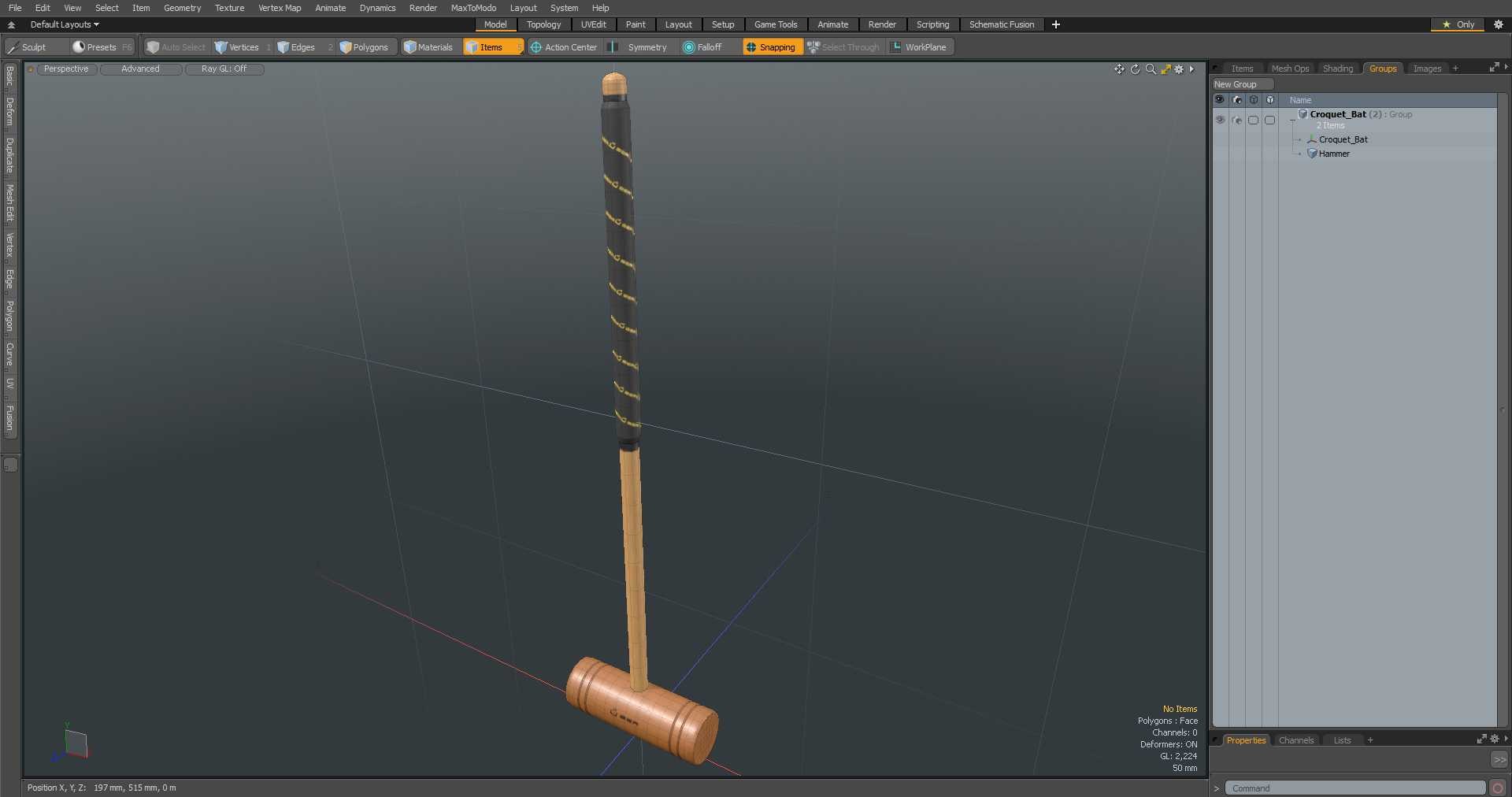 Croquet Bat 3D Model - TurboSquid 2184174
