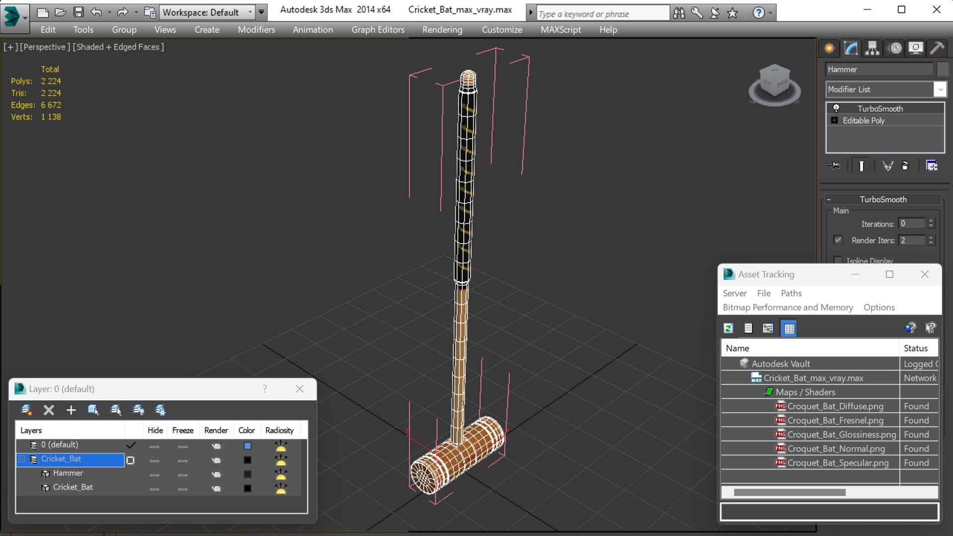 Croquet Bat 3D Model - TurboSquid 2184174