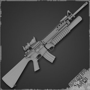 M16a4 rifle with M203 grenade launcher