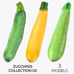 3D model 3 Zucchinis Collection 02
