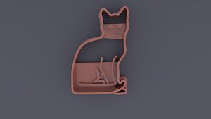 3D cat cookie cutter