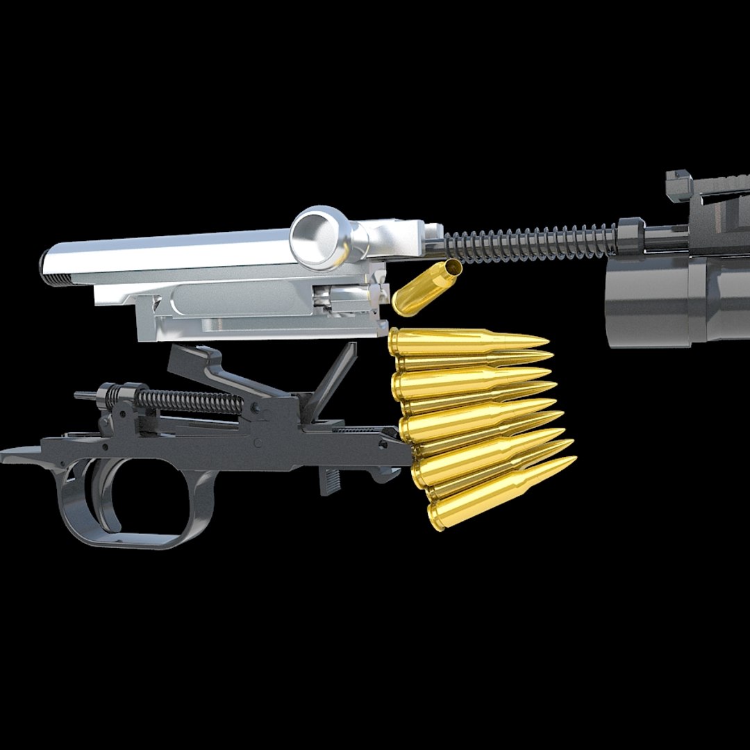 3d Model Of Rifle Gun Semi Automatic