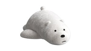 3D Sleepy White Bear