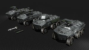 Sci-fi APC Collection 3D model