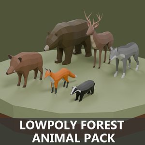 Lowpoly Stylized FOREST Animals Pack