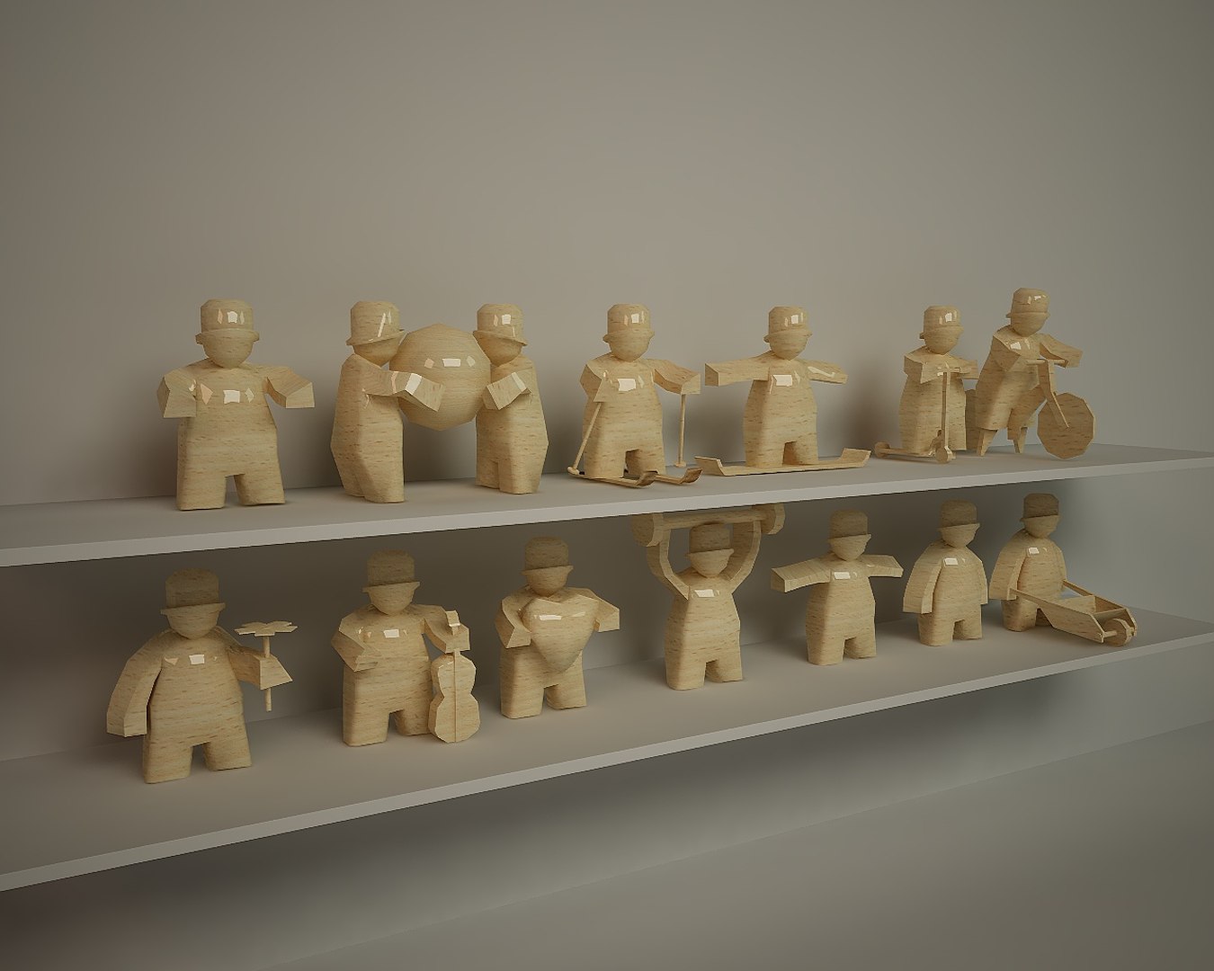 Figure Wood 3d Model