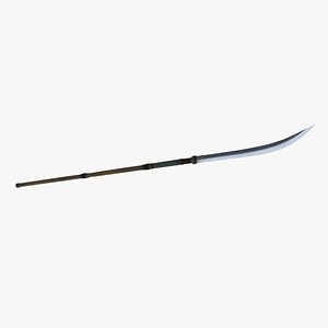 3D model Asian ancient cold weapon long handled knife