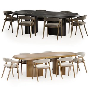 3D trevor chair with PADIGLIONI table model