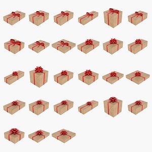 3D Wrapped Gift  Box Bundle Collection  4 model