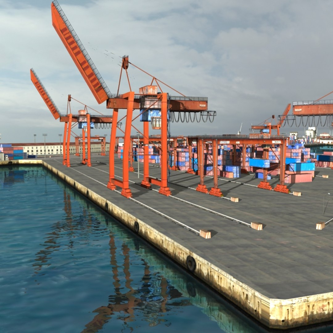 3d model uss harbour seaport port