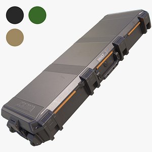 3D model Double Rifle Long Weapon Case V800 Vault Pelican 3 Colors with Foam