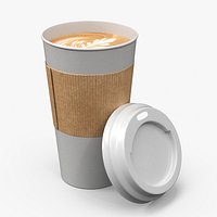 Takeaway Cappuccino Cup with Detached Lid White