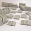 3d model old books set 2