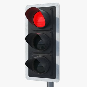 Traffic Signal Red HD 3D model