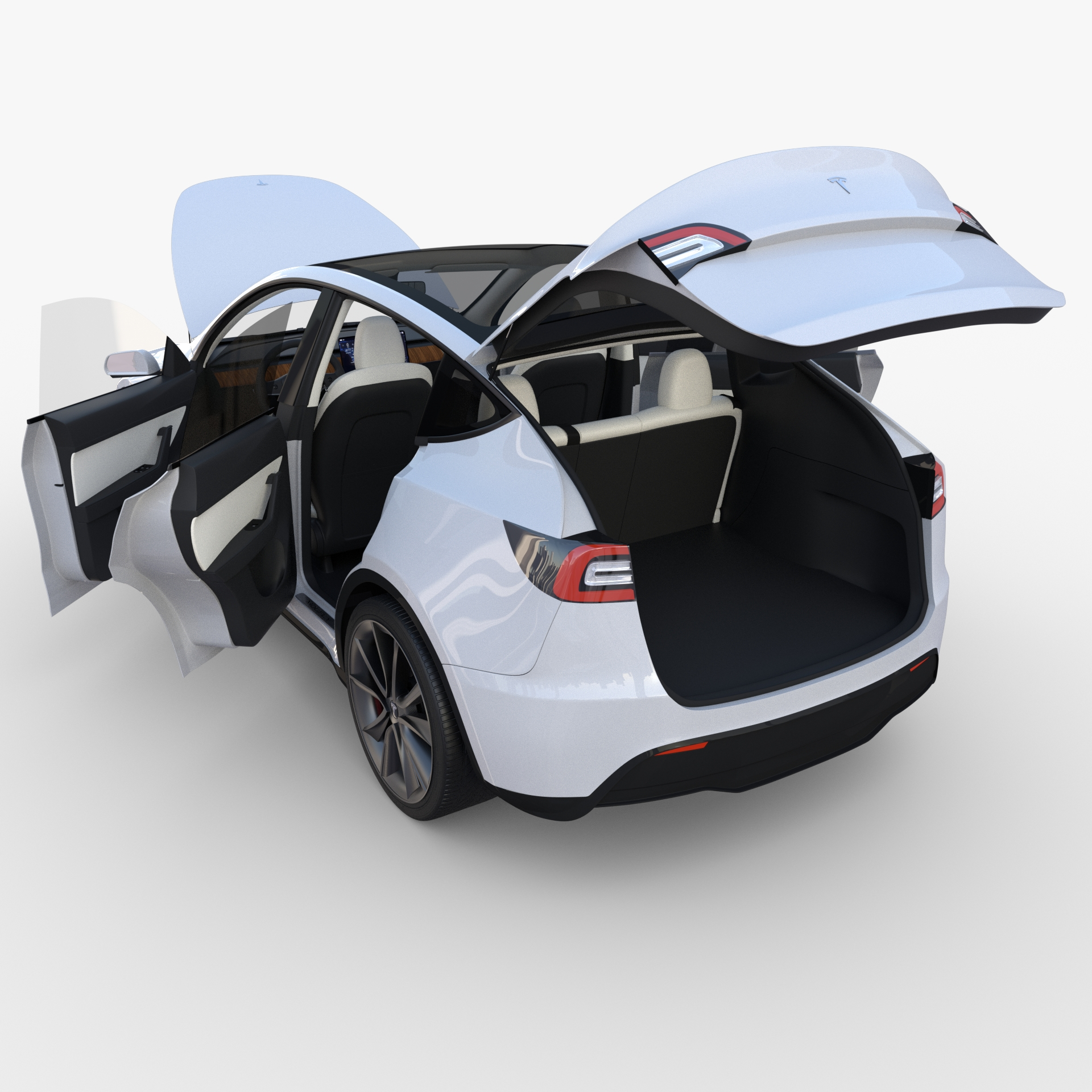 modelo 3d Tesla Model Y RWD White con interior y chasis - TurboSquid ...