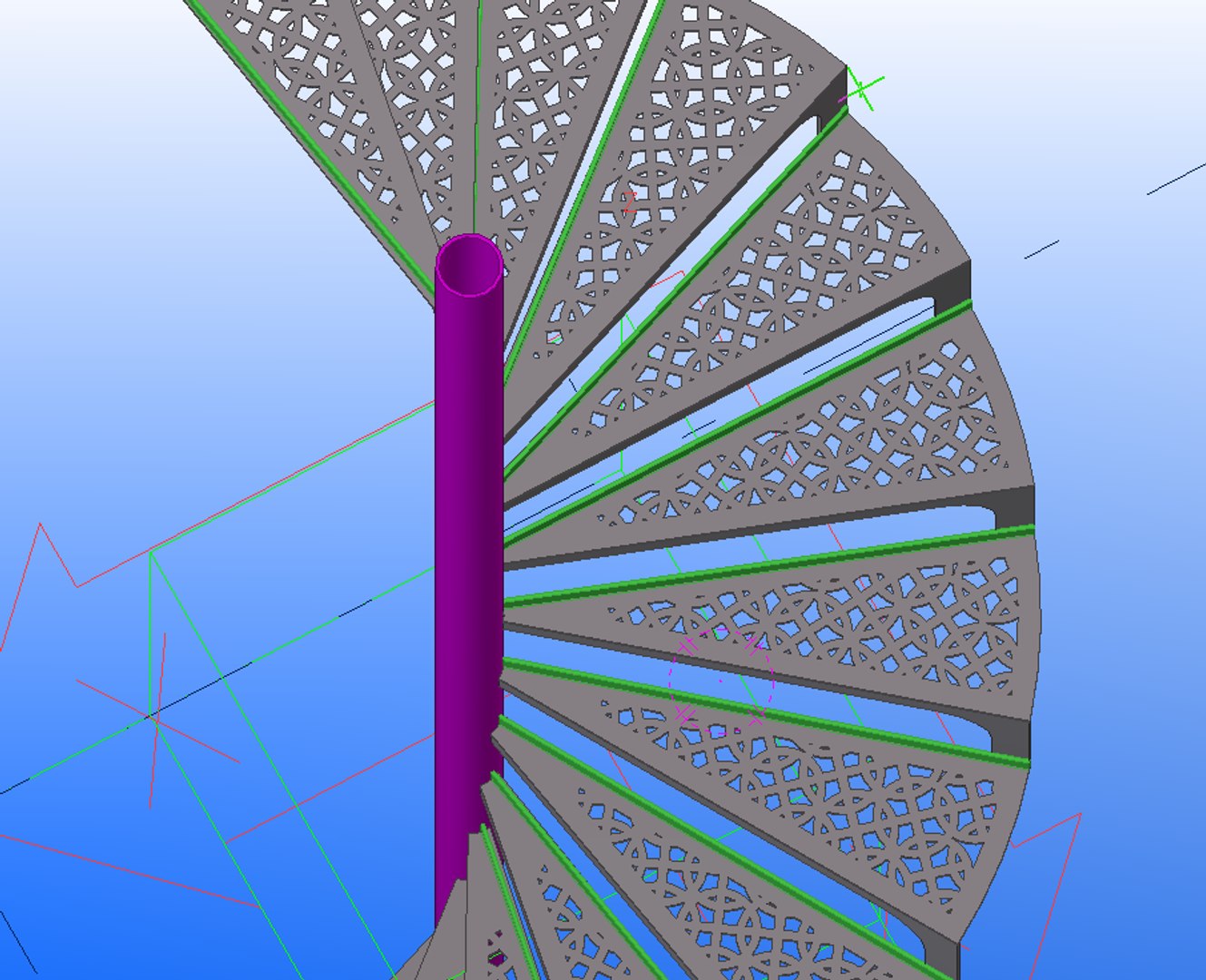 Iron Spiral Staircase 3d Model
