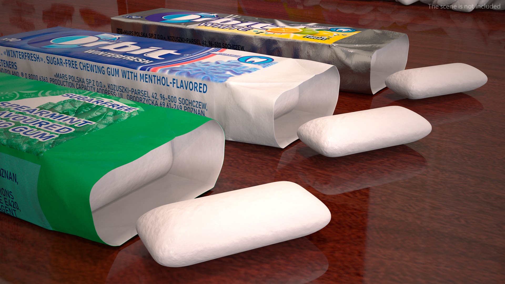 3D Model Orbit Chewing Gum Three Tastes Open With Pads - TurboSquid 2045880