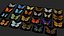 3D Butterflies Animated Rigged Collection model