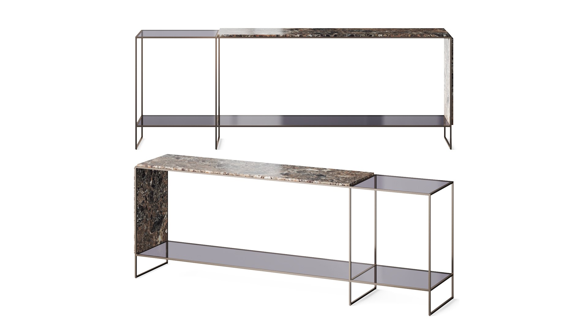 modelo 3d Mesa consola Mondrian Visionnaire con estantes - TurboSquid ...