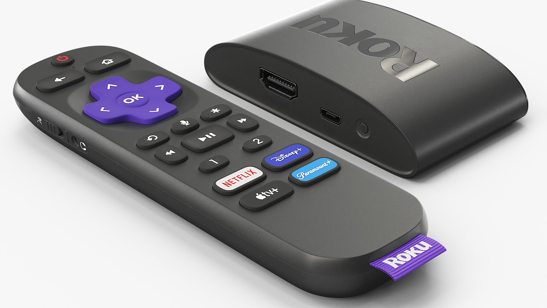 Roku Express 4K Media Device with Remote 3D model preview