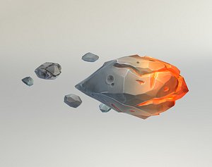 low-poly meteorites 3d model