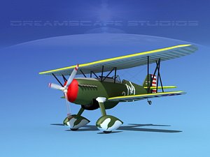 curtiss hawk fighter p-6 3d model