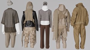 Stylized Fashion Outfit Bundle Pack-3D Clothing Collection