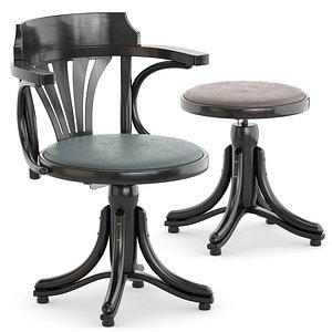 3D piano chair stool model