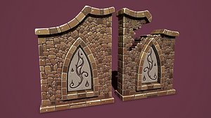 Fantasy wall 1 3D model