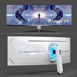 curved qled gaming 3D model