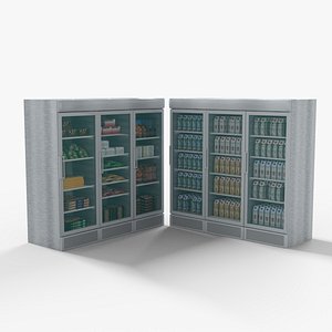 Supermarket Fridge Collection 3D model