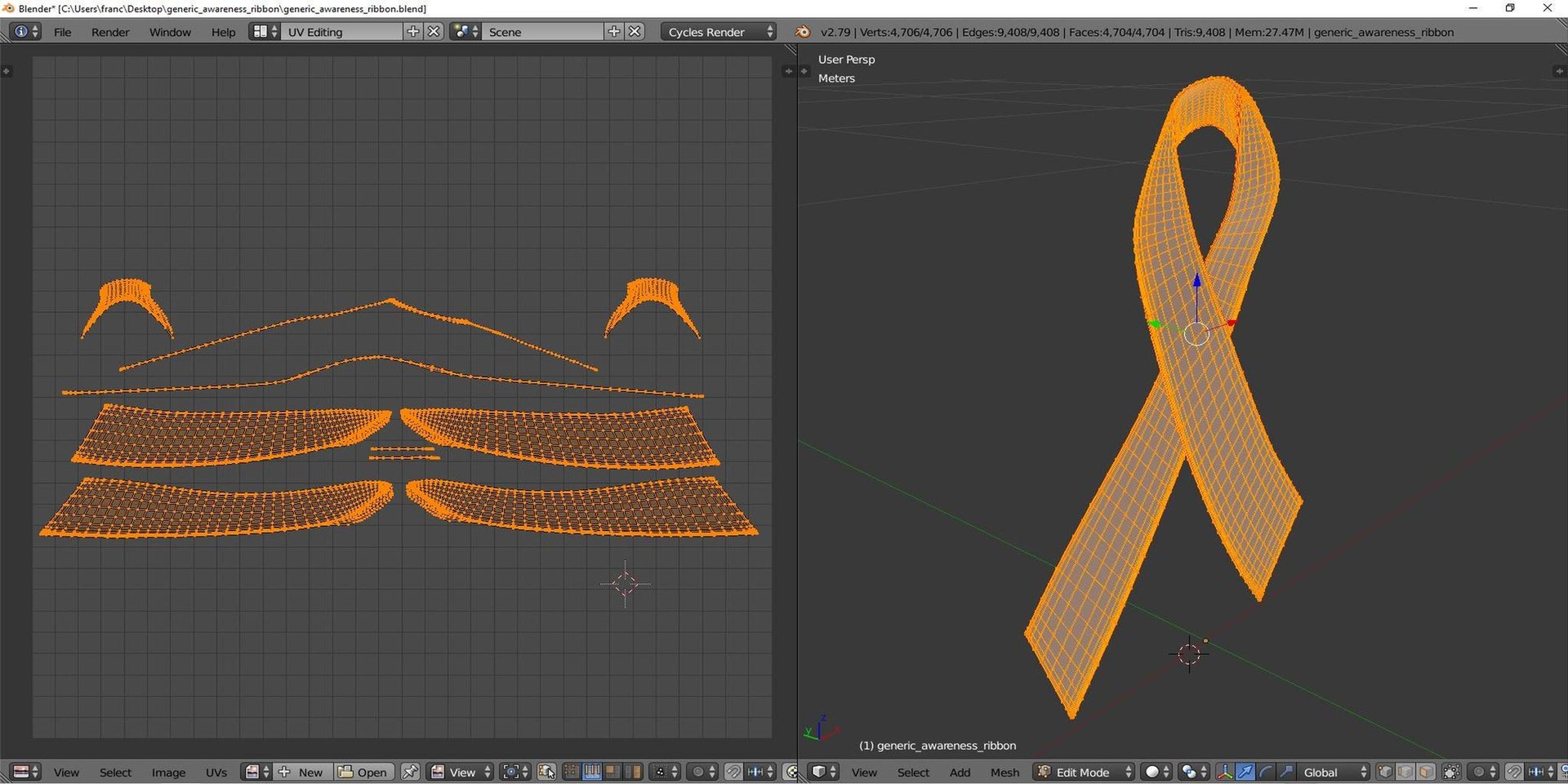 3D Generic Awareness Ribbon Model - TurboSquid 1480251