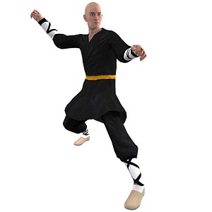 rigged shaolin monk 6 3d model
