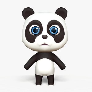 3D cute cartoon panda mobile model