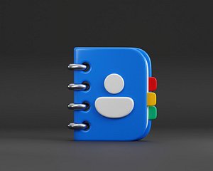 3D Contact Book 3d Model